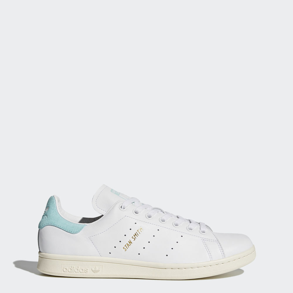 Adidas Stan Smith - Originals ανδρικα - Ασπρα/Ασπρα/Ανοιχτο Τυρκουάζ,Μέγεθος: EU 36 – 54 2/3 (168LNY